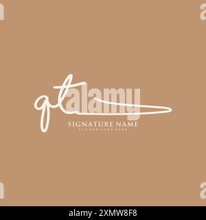 QT Signature Logo Template Stock Vector