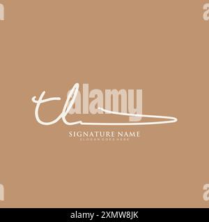 TL Signature Logo Template Stock Vector