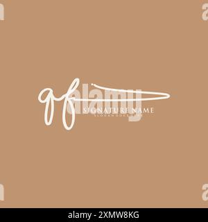 QF Signature Logo Template Stock Vector