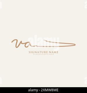 VA Signature Logo Template Stock Vector