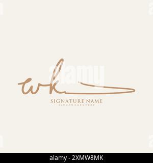 WK Signature Logo Template Stock Vector Image & Art - Alamy