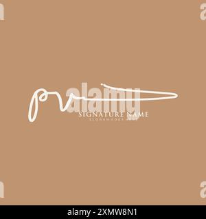 PV Signature Logo Template Stock Vector