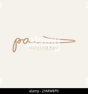 PA Signature Logo Template Stock Vector