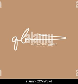 QB Signature Logo Template Stock Vector