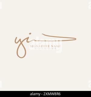 YI Signature Logo Template Stock Vector