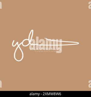 YD Signature Logo Template Stock Vector