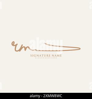 RM Signature Logo Template Stock Vector