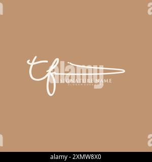 TF Signature Logo Template Stock Vector
