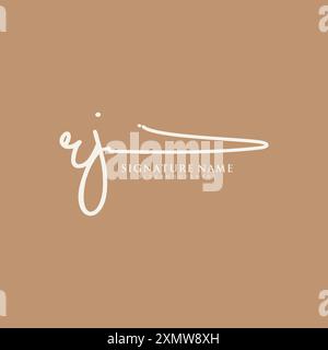 RJ Signature Logo Template Stock Vector
