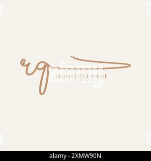 RQ Signature Logo Template Stock Vector