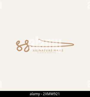 SS Signature Logo Template Stock Vector