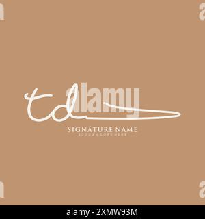 TD Signature Logo Template Stock Vector