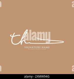 TH Signature Logo Template Stock Vector