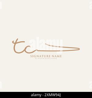 TC Signature Logo Template Stock Vector
