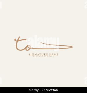 TO Signature Logo Template Stock Vector