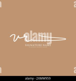 VR Signature Logo Template Stock Vector