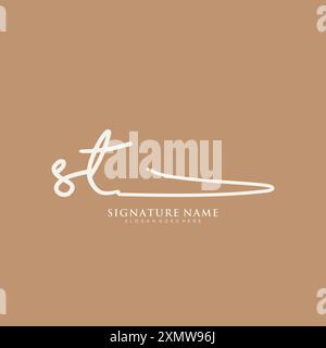 ST Signature Logo Template Stock Vector