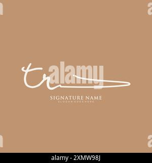 TR Signature Logo Template Stock Vector