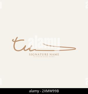 TU Signature Logo Template Stock Vector