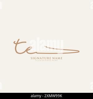 TE Signature Logo Template Stock Vector