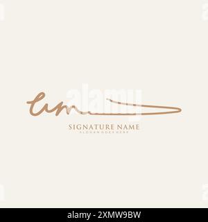 UM Signature Logo Template Stock Vector