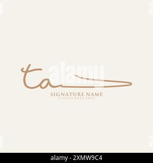 TA Signature Logo Template Stock Vector