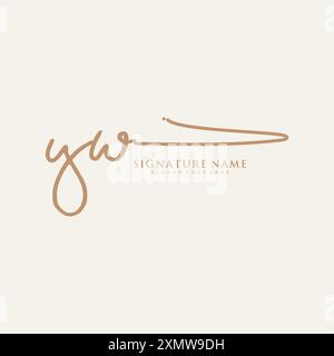 YW Signature Logo Template Stock Vector