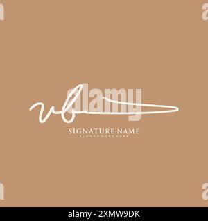 VB Signature Logo Template Stock Vector