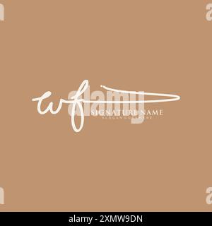 WF Signature Logo Template Stock Vector