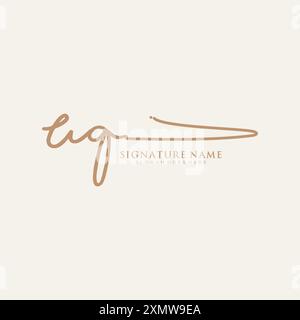 UQ Signature Logo Template Stock Vector