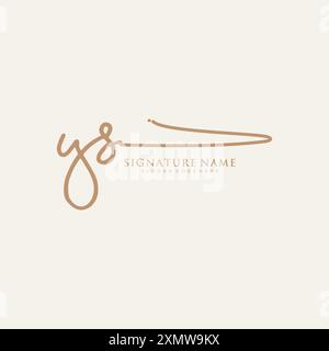 YS Signature Logo Template Stock Vector