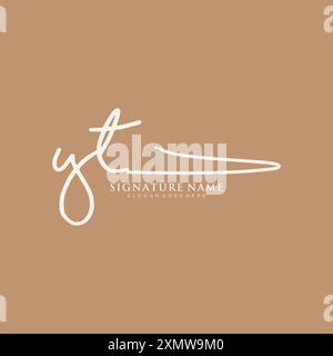 YT Signature Logo Template Stock Vector