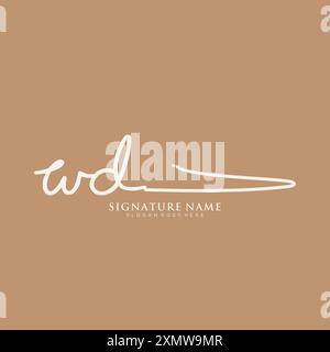 WD Signature Logo Template Stock Vector