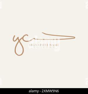 YC Signature Logo Template Stock Vector