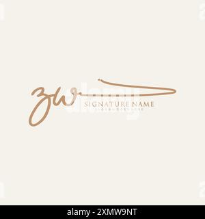 ZW Signature Logo Template Stock Vector