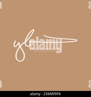 YB Signature Logo Template Stock Vector
