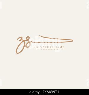 ZS Signature Logo Template Stock Vector