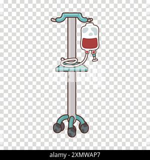 Cute Illustration of an IV Stand for Infusions Stock Vector