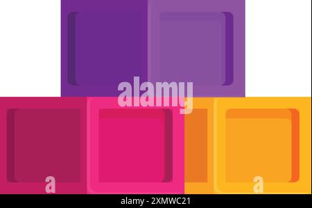 Colorful abstract cubes forming a pyramid shape, symbolizing growth, stability, and progress Stock Vector