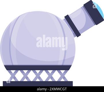 Modern building for living on other planets with a large glass dome, a space colony for humans Stock Vector