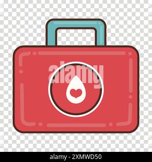 Adorable Red First Aid Box Stock Vector