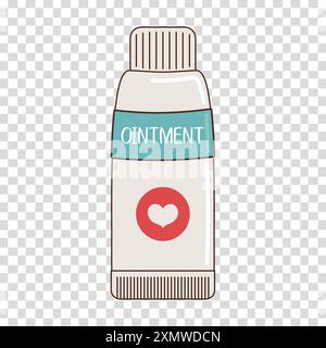 Plump and Adorable Ointment Tube Medicine Bottle Stock Vector