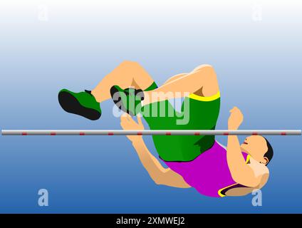 High Jumpman Vector Man long jump. Sport. Track and field. Vector illustration Stock Vector ...