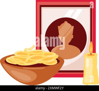 hungry ghost festival chinese tradition Stock Vector