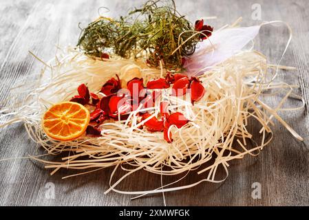 Dry decoration in a table Stock Photo
