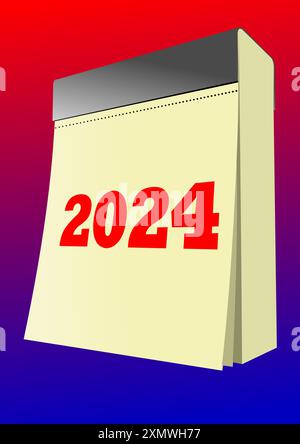 Vector 3d illustration of tear-off calendar Stock Vector