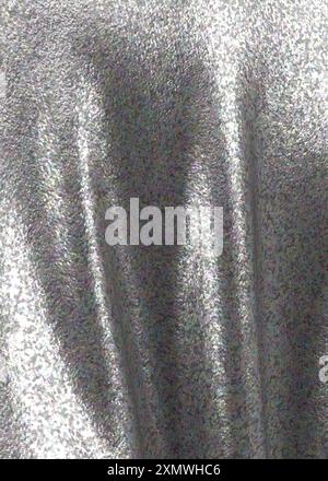 Silver gray holographic glittering fabric. Close up of holographic fabric texture, 3D Illustration. Stock Photo