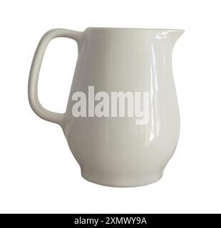 Small ceramic jug isolated on white background with clipping path Stock Photo