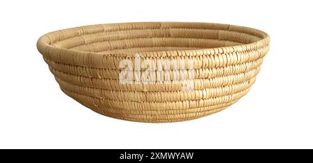 straw plate on a white background with clipping path Stock Photo