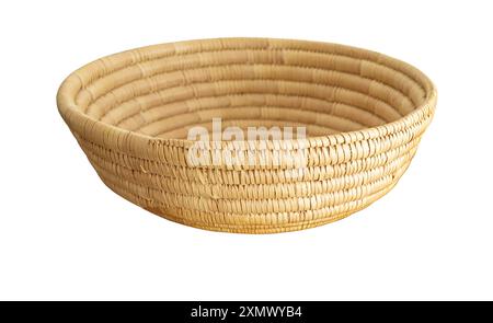straw plate on a white background with clipping path Stock Photo